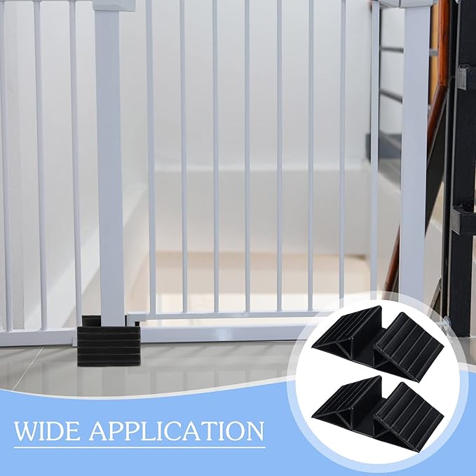 Geelin 6 Pcs Pet Gate Support Feet Freestanding Dog Gates Stabilizer Feet Plastic Triangle Reinforcement Fitting Dog Panel for Configurable Isolation Fence Free Standing Pet Gate Fence, Black