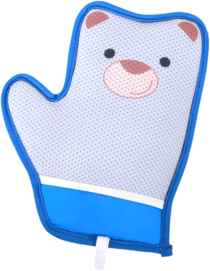 Cat Grooming Glove Brush Pet Hair Remover Mitt,Reusable,Hook Design,Portable Massage Detangling Shedding for Rabbits Clothes, Bear Pattern