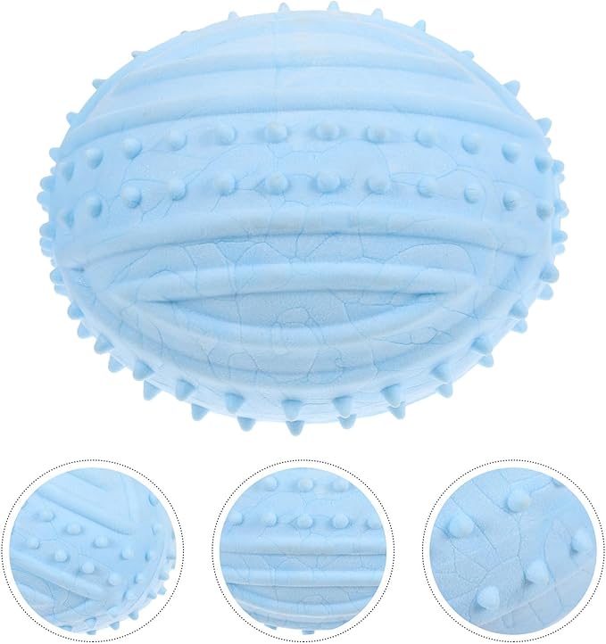 Amosfun Small Dog Squeaky Rubber Ball Chew Interactive Blue Ball for Puppies Pet Supplies