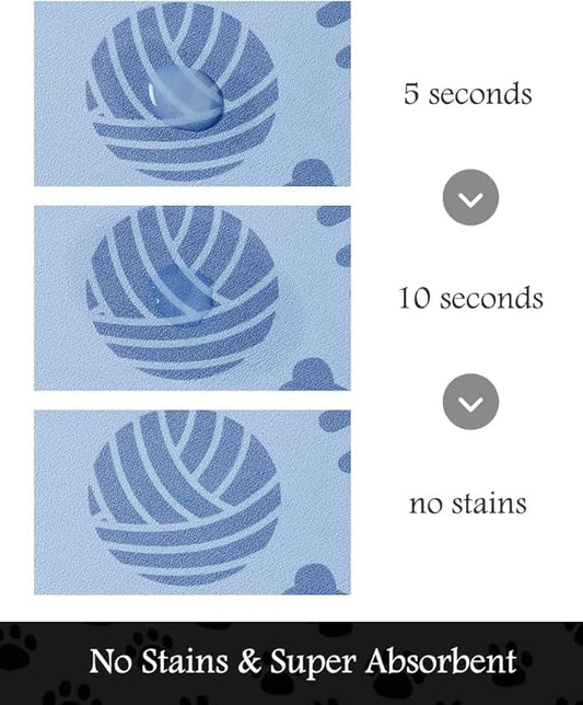 Pet Feeding Mat-Absorbent Dog Mat for Food and Water Bowl-No Stains Quick Dry Water Dispenser Mat-Dog Accessories Pet Supplies-Bowl for Messy Drinkers(Bone,17"x28"