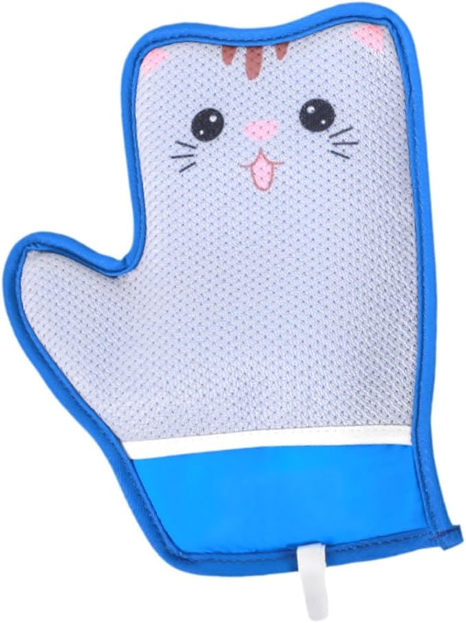 Cat Grooming Glove Brush Pet Hair Remover Mitt,Reusable,Hook Design,Portable Massage Detangling Shedding for Rabbits Clothes, Cat Pattern