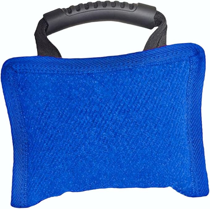 Baoblaze Dog Bite Pillow Tough Tug Toy Practical Portable Outdoor Pet Supplies for Small and Medium Sized Dogs Biting Pad with Handle, Blue