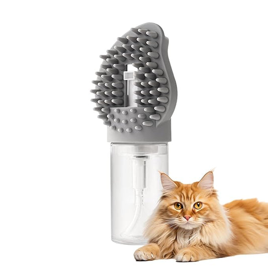 Pet Bath Brush, Soft Bristles, 17.7cm, Cat Grooming Comb, Ergonomic Handle Brush, Portable & Lightweight, for Shower, Bathing, Shedding, Dogs, Cats, Bathroom