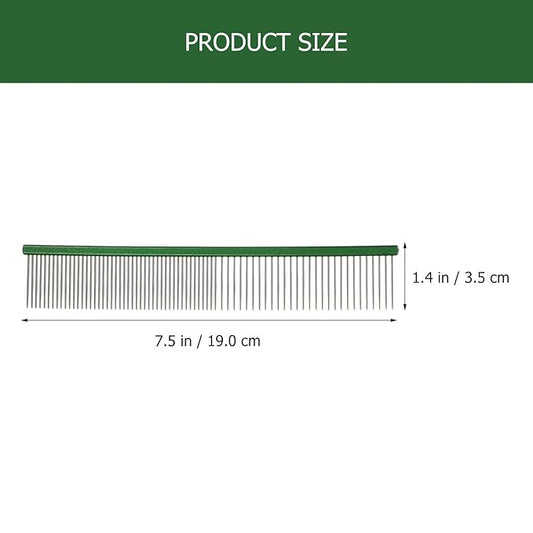 Pet Grooming Comb for Dogs and Cats, Lightweight Green Aluminum Dematting Comb with Fine Teeth, Wear-resistant Hair Removal Tool for Puppy and Kitten Fur Care