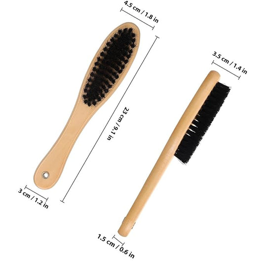 TOYANDONA Wood Handle Boar Bristle Cat Brush Clothes Cleaning Brush with Long Handle Indoor Cat Grooming Tool for Pet Hair Removal and Fabric Care