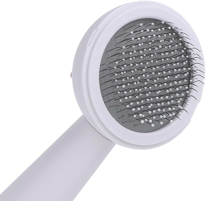 HEEPDD Cat Self Cleaning Slicker Brush, Pets Skin Friendly Grooming Brushes Pet Deshedding Brush for Shedding Dogs Cats Hair Easy to Remove Loose Undercoat with Long or Short Hairs (White)
