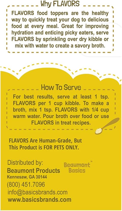 Flavors Food Topper for Dogs, Chicken Recipe, 3.1-Ounce