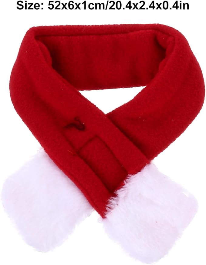 SHOWERORO Christmas Pet Costume Set Dog and Cat Scarf and Hat Accessories L Size Holiday Party Supplies