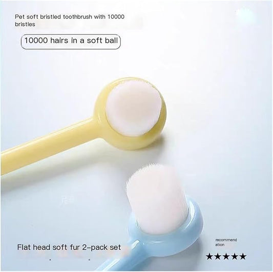 Pet Toothbrush, Cleaning Toothbrush for Cats and Dogs, Removing Bad Breath, Refreshing cat and Dog Oral Toothbrush, Teddy pet Supplies(Blue)