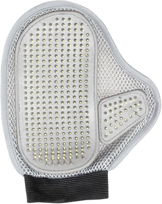 BESPORTBLE Dog Grooming Glove for Gentle Deshedding Dual-Sided Rubber and Steel Needle Mitt for Cats Dogs Horses and Rabbits All Fur Types Wet Dry Use