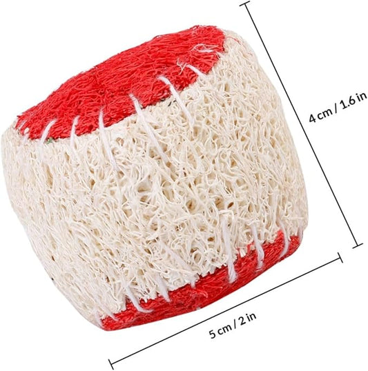 2pcs Dog Chew Natural Loofah Tennis Balls Sturdy Pet Chewing Training for Puppies Interactive Play Ball for Dog Training Supplies Random Color