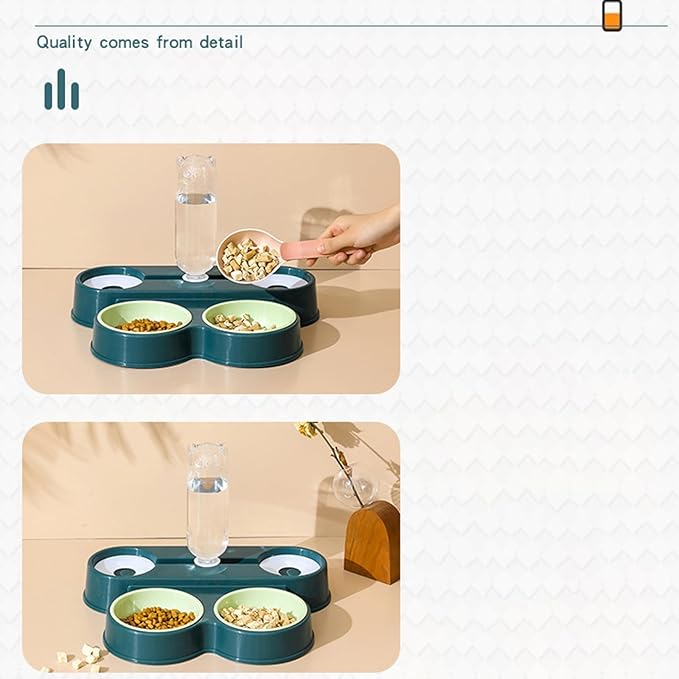 4 in 1 Dogs Feeders Automatic Cats Food Water Bowl Waterer Double Large Capacity Double Bowl Pet Supplies Pet Water and Dispenser