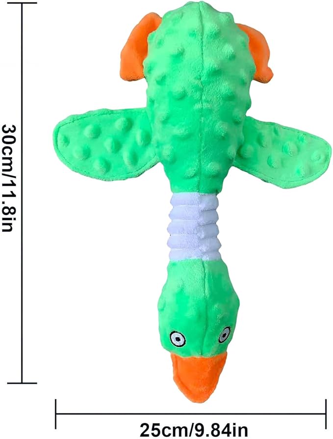 Goose Dog Toy Soft Stuffed Animal Plush Dog Puppy Chew Toys to Keep Them Busy Pet Supplies for Chewers Small Medium and Large Breeds (Green)