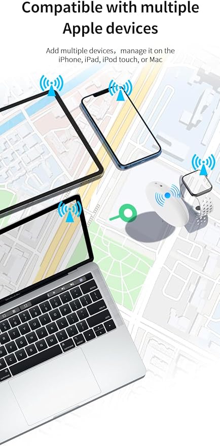 Find My Tag,Item Finder for Keys, Car, Wallet, Luggage, Bag, Pets and More, Works with Apple Find My App (iOS only), GPS Tracker for Kids (White)
