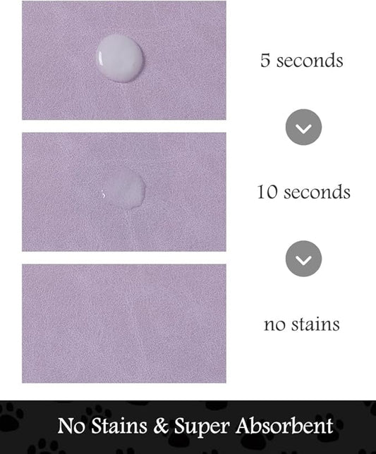 Pet Feeding Mat-Absorbent Dog Mat for Food and Water Bowl-No Stains Quick Dry Water Dispenser Mat-Dog Accessories Pet Supplies-Bowl for Messy Drinkers(Purple,12"x19"
