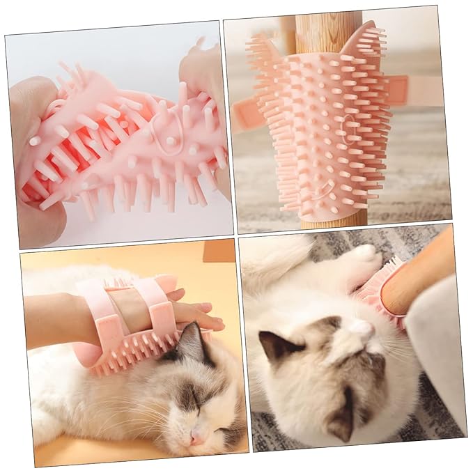UPKOCH 1Pc Silicone Cat Massage Comb Gentle Grooming Brush for Cats Dogs Easy Install Corner Brush with Fasten Sticker Pet Massage Tool for Indoor Cats Improves