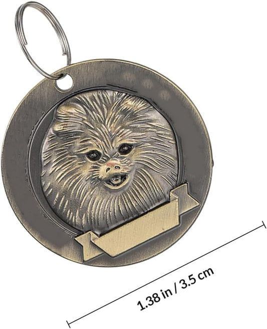 GALPADA 3pcs Vintage Bronze Zinc Alloy Dog Id Tags Retro Pet Hanging Pendants for Pomeranian Puppies Dog Supplies