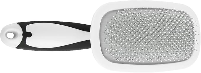 Brrnoo Self Cleaning Hair Brush, Dog Brush for Shedding Pet Grooming with Stainless Steel Needle 360 Degree Rotatable Cat Slicker Comb Cat for Kitten Massage Removes Loose Fur (White)