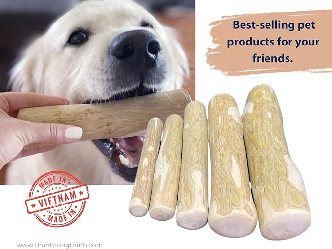 Coffee Wood Dog Chew Stick - Coffee Wood Stick for Your Pets - Non Toxic - Safe - Puppy Chew Toy for Teething - Made in Vietnam - 1 Pack/2 Pieces (Small)