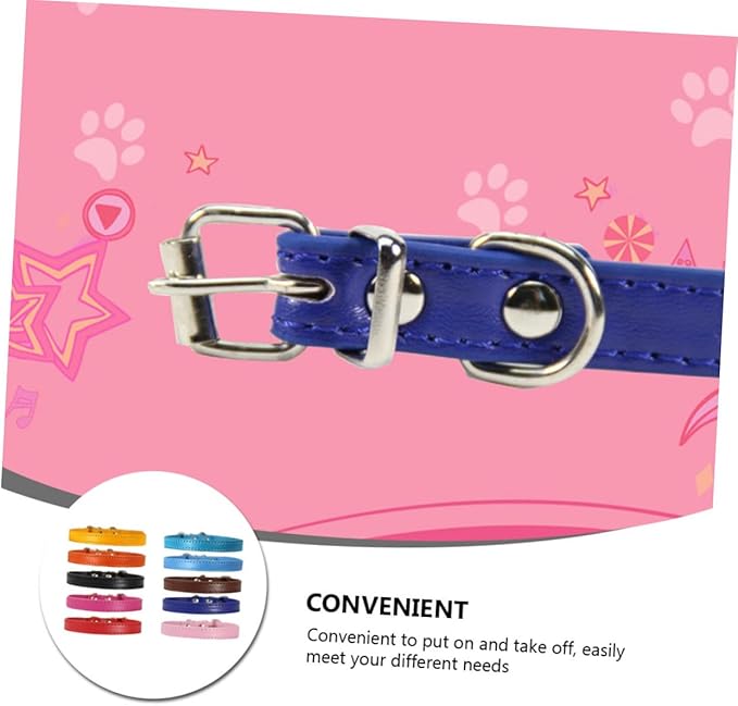 10pcs Pet Dog Collars Decorative Neckbands Random Colors Adjustable Basic Pet Supplies for Small to Medium Dogs