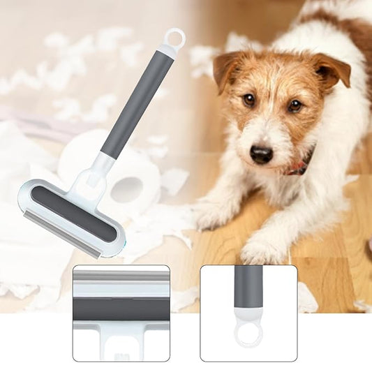 Pet Hair Removal Brush Glass Washable 3 in 1 Lightweight Cat Hair Remover Grooming Brush for Indoor Bedding Doors, Gray