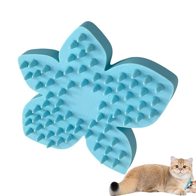 Dog Grooming Brush - Cat Desheddiñg Tool | Pet Head Massage Comb | Flower Shaped Silicone Pet Brush for Removing Loose Hair Soothing Massage, Professional Grooming Supplies for Kittens and Small Dogs