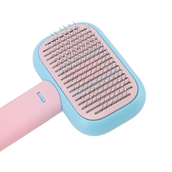 Pet Slicker Brush, Self Cleaning Massage Prevent Slip Dog Cat Grooming Comb, Cat Grooming Brush Self Cleaning Slicker Pet Massaging Tool for Shedding Hair, default, defult