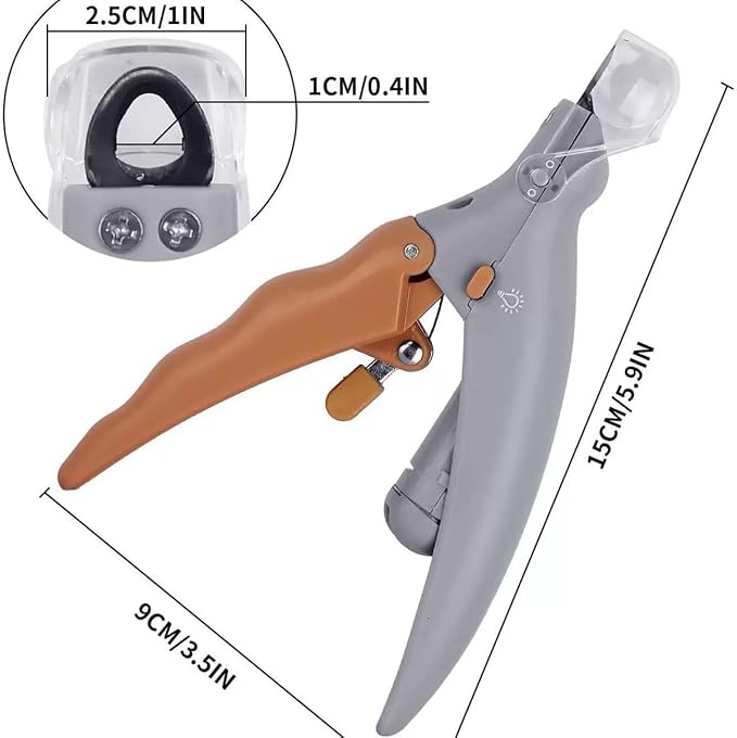 LED + Magnifier Cat Nail Trimmer — Pet Nail Clippers with Light, Curved Half-Moon Stainless Blades, Ergonomic Non-Slip Handle — Safe Cat Nail Clipper with Light for Cats & Dogs