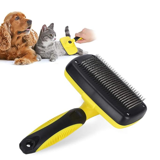 Pet Open Knot Comb, Automatic Hair Removing Grooming Tool for Cats and Dogs, Ergonomic Handle with One - Press Cleaning Button, Dense Steel Teeth for - Free Care