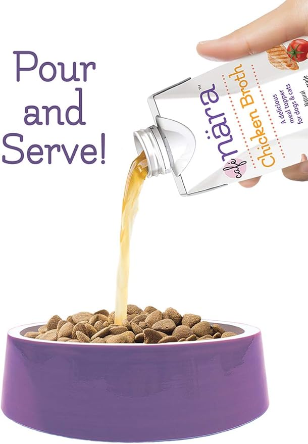 Cafe Nara - Chicken Broth - Meal Topper for Dogs & Cats - Supports Overall Pet Health - Pour-Over Broth for Wet/Dry Food - Human Grade Ingredients - Non-GMO - Made in USA - 17.6 oz - 1 Pack