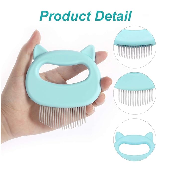 3 Pcs Cat Dog Comb Pet Hair Grooming Massage Comb, Cat Dog Hair Shedding Brush Pet Shell Comb for Removing Matted Tangled Fur and Loose Hair (Blue,Green, Pink)