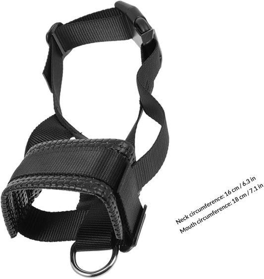 PRETYZOOM Adjustable Anti-bite Dog Muzzle, Black Nylon Breathable Mouth Cover, Size L, Safety Mouth Mask for Barking Control and Chewing Prevention, Pet Dog Supply for Daily Use