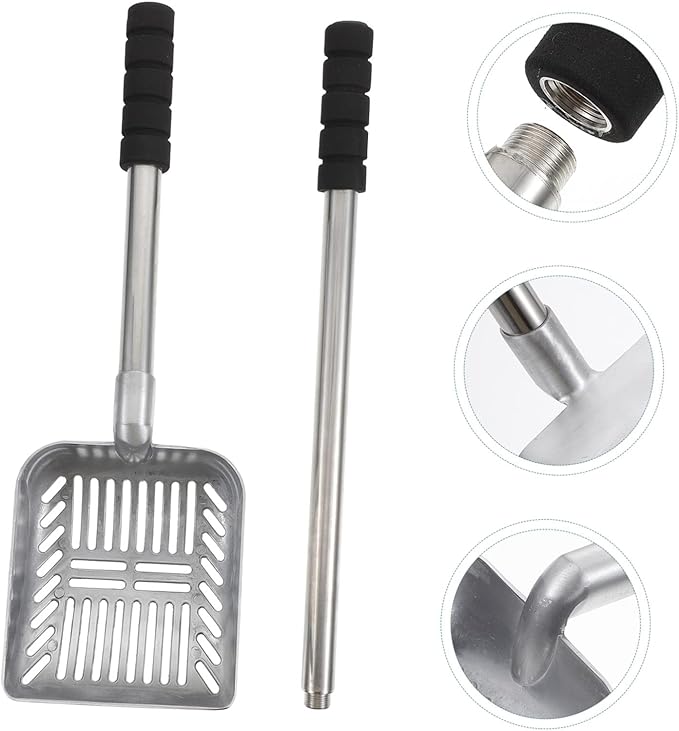 Long Handle Cat Litter Scooper Lightweight Cleaning Tool with Detachable Grip for Household Pet Store Use Suitable for Various Cat Litters