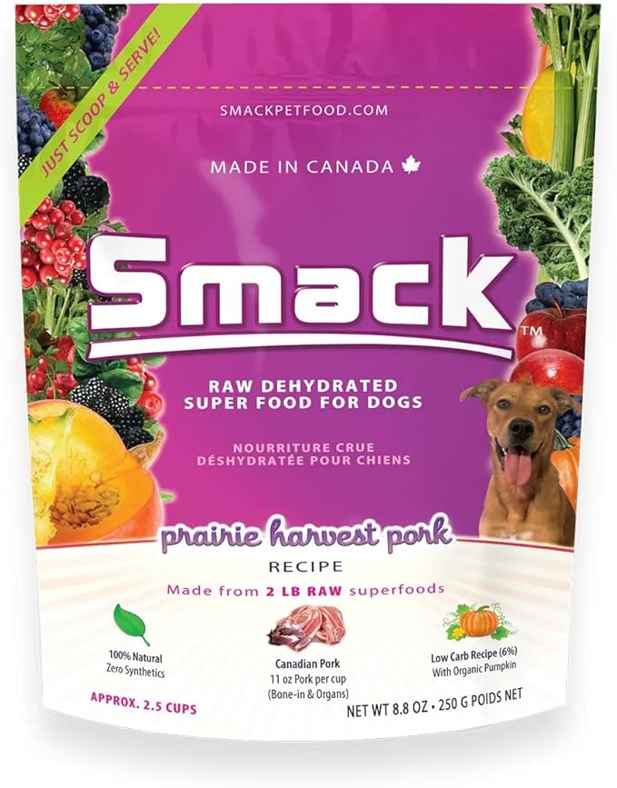 Smack Raw Dehydrated Prairie Harvest Pork Dog Food (8.8oz)