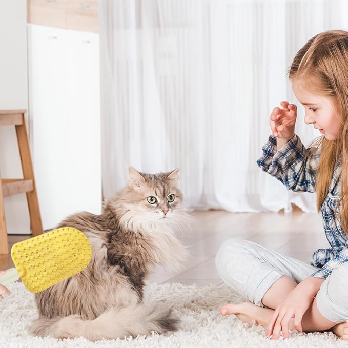 Cat Tongue Comb, 2025 New Brushes for Indoor Long Haired Cats, Grooming Brush Cute Ice Cream Fur Remover (B-1PC)
