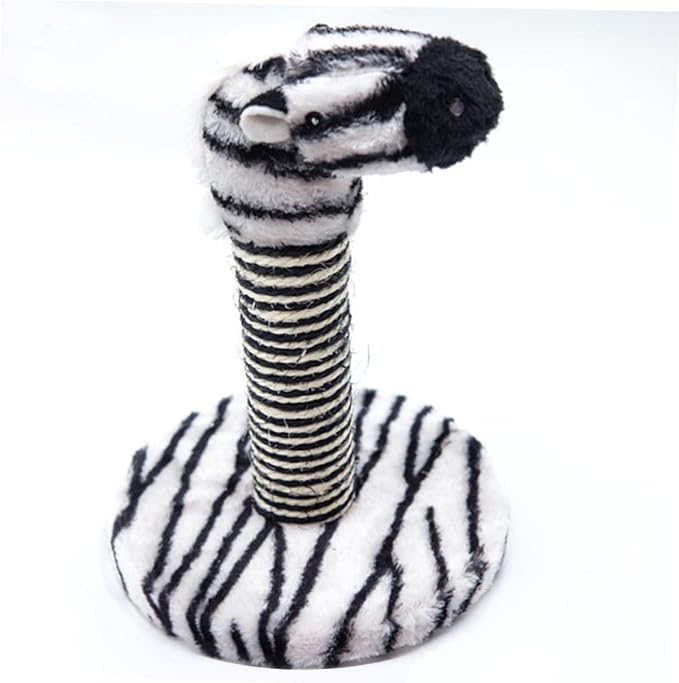 UPKOCH 2pcs Small Elephant Zebra Cat Scratching Posts Set, Vertical Sisal Scratcher Poles for Indoor Cats, Comfortable Kitten Climbing Resting Furniture