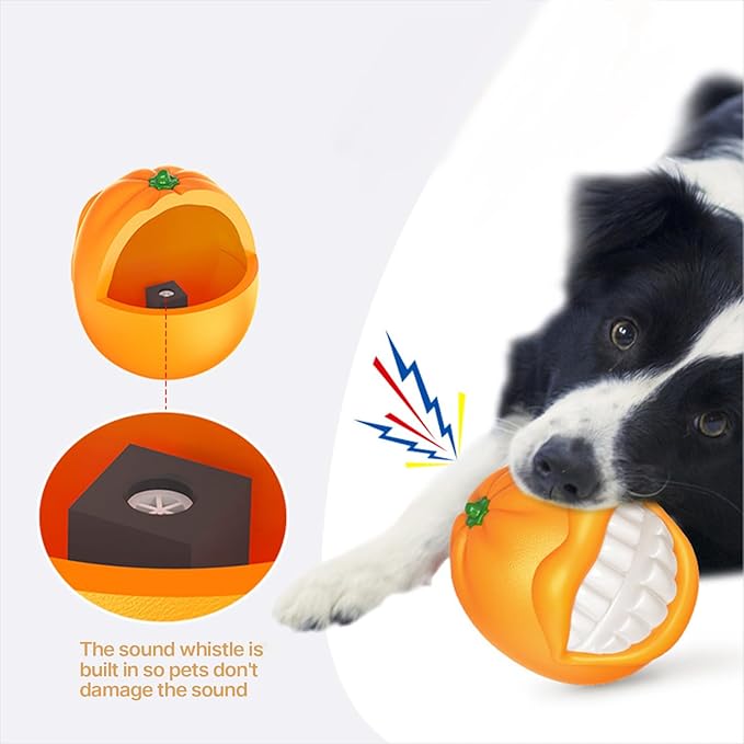 Dogs Chewing Toy for Pet Teeth Pumpkin Boredom Dogs Biteable Squeaky Playful Dog Supplies Chewing for Indoor Entertainment