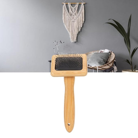 Smoother Brush, Quick Brush, Smooth Curves, Bamboo Macrame Comb, Finely Polished with Cat Hole (S)