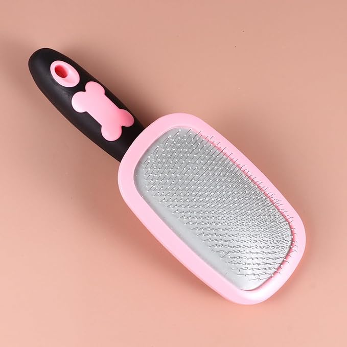 ERINGOGO Pet Grooming Comb 360° Rotatable Massage Brush Large Size Pink with Dots for Dog and Cat Shedding and Cleaning