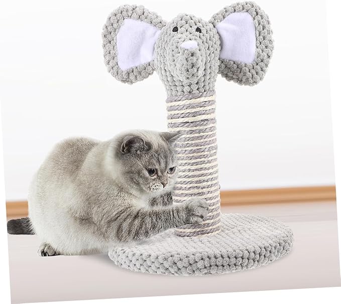 Alipis 2pcs Cat Scratching Posts Set with Natural Sisal Rope, Comfortable and Wear-Resistant Scratcher for Indoor Cats, Small Elephant and Zebra Design for Daily Kitten Use