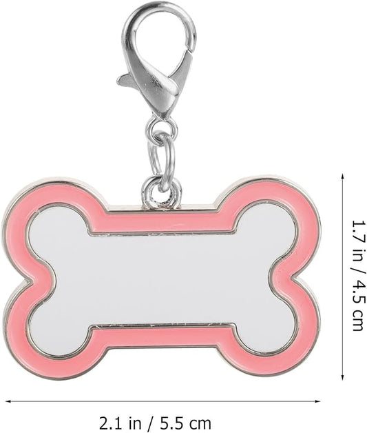 BESTYASH Sublimation Blank Pet Id Tags Set for DIY Heat Transfer Bone and Paw Shape for Dogs and Cats Sturdy Pet Supplies Accessory