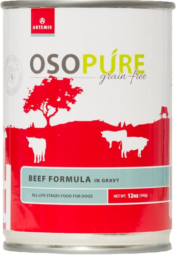 ARTEMIS Osopure Wet Canned Dog Food (Beef, 12 Cans)