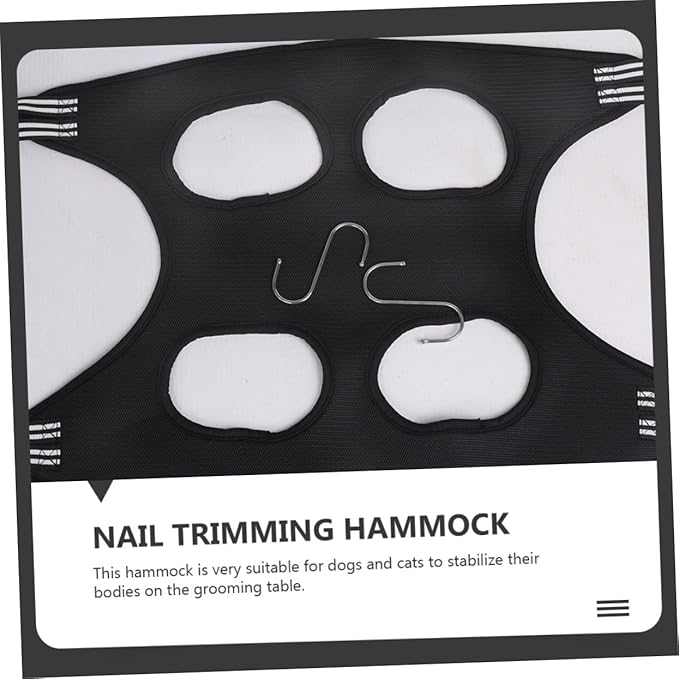BESPORTBLE 1 Set Pet Nail Trimming Hammock for Dogs Cats Professional Grooming Harness Ergonomic Design Easy to Install Sturdy and Practical for Safe Nail Care Black