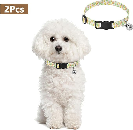 Dog Collar Balloons Green Pattern Dog Collars Cute Puppy Collar Adjustable Cat Pet Collar for Dogs Cats Pets Supplies 2 Pack