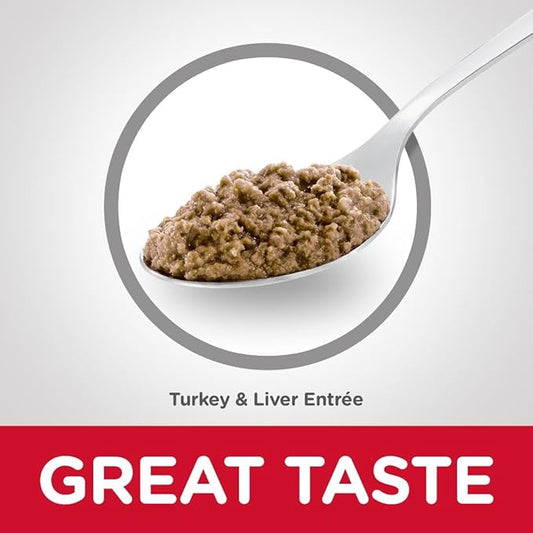 Hill's Science Diet Adult 1-6, Adult 1-6 Premium Nutrition, Wet Cat Food, Turkey & Liver Minced, 5.5 oz Can, Case of 24