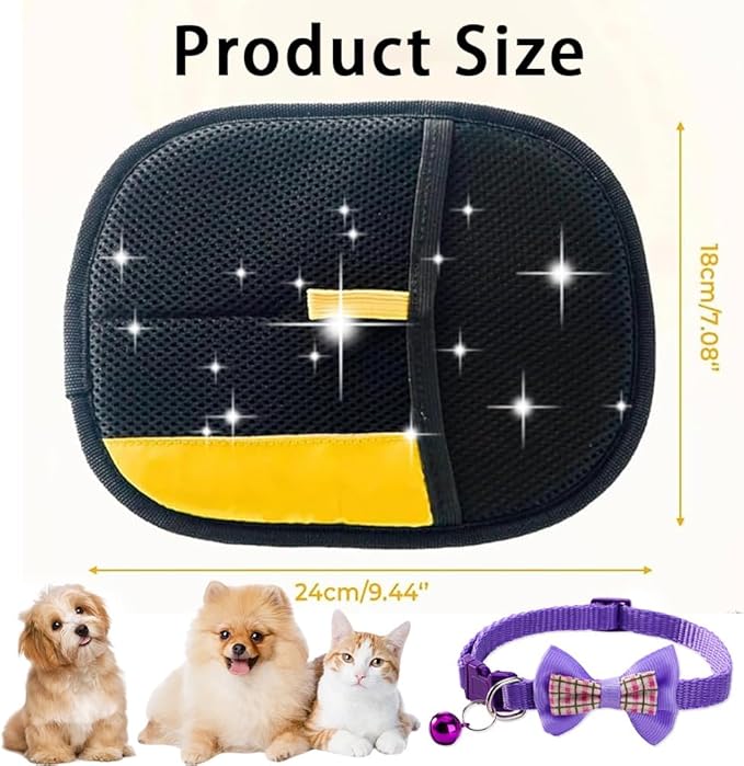 Pet Hair Remover Glove, Double-Sided Electrostatic Pet Hair Removal Gloves, Upgraded Reusable Cat & Dog Grooming Gloves for Clothing/Couch/Furniture/Car Seat Washing, Deshedding (1)