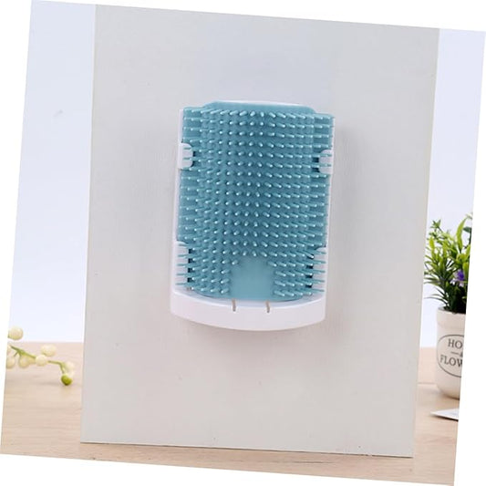 Cat Self Grooming Massage Brush Rubber Bristles Wall-Mounted Cat Supplies for Easy Shedding Removal and Relaxation Light Blue