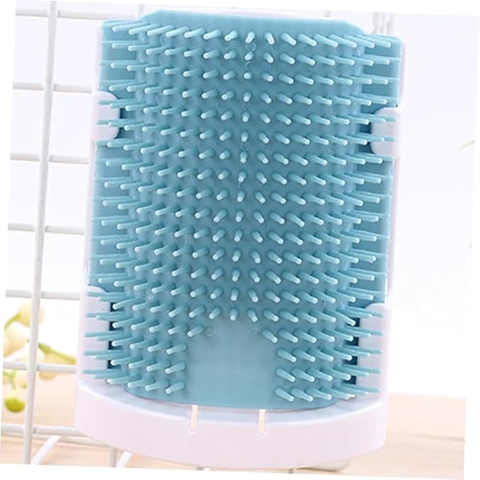 Milisten Cat Rubbing Brush Cat Self Grooming Brush Supplies Massage Self Pet Products Blue
