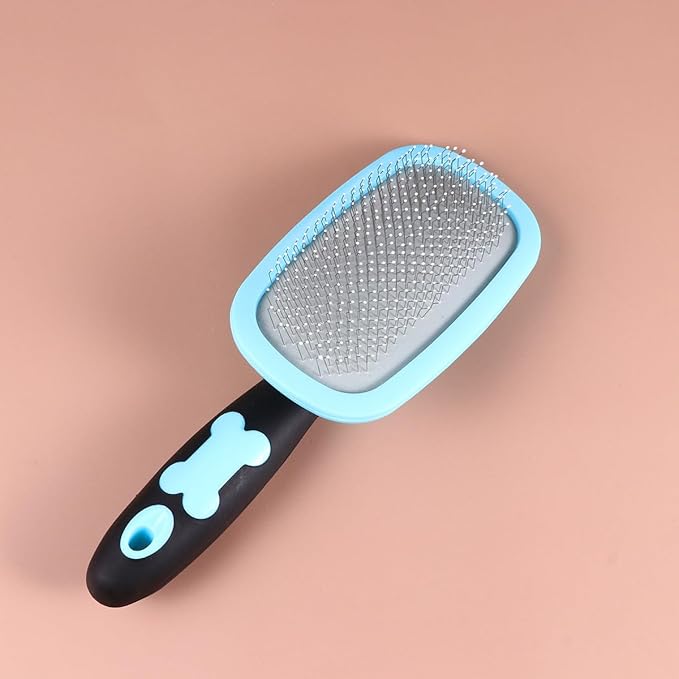Luxshiny Rotatable Pet Grooming Comb Large Blue with Dot for Dogs Cats Ergonomic Hair Removal and Massage Tool Tangle Detangler Shedding Comb for Comfortable Grooming