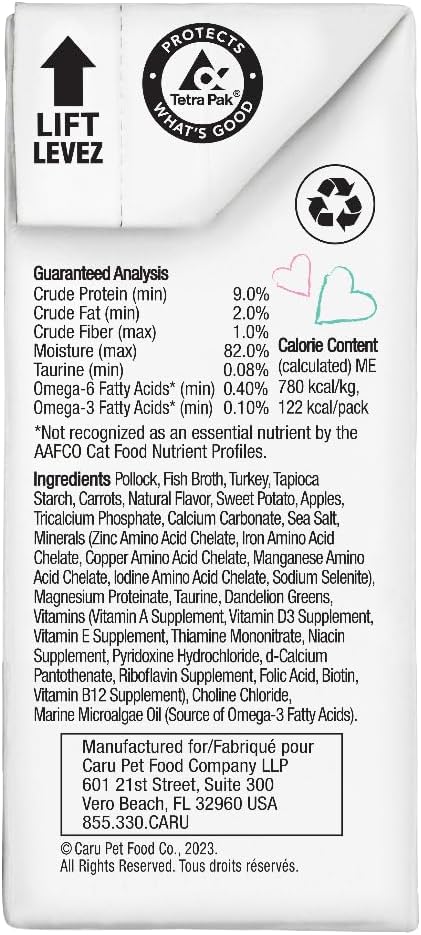 Caru Classics Wild Pollock & Turkey Stew Wet Cat Food, 5.5-oz Box, case of 12 (Pack of 2)